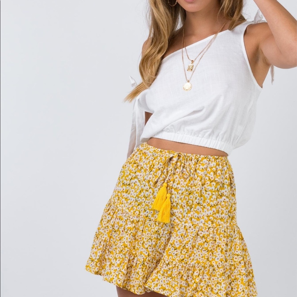 Princess Polly Imperial Blaze Yellow Mini Skirt